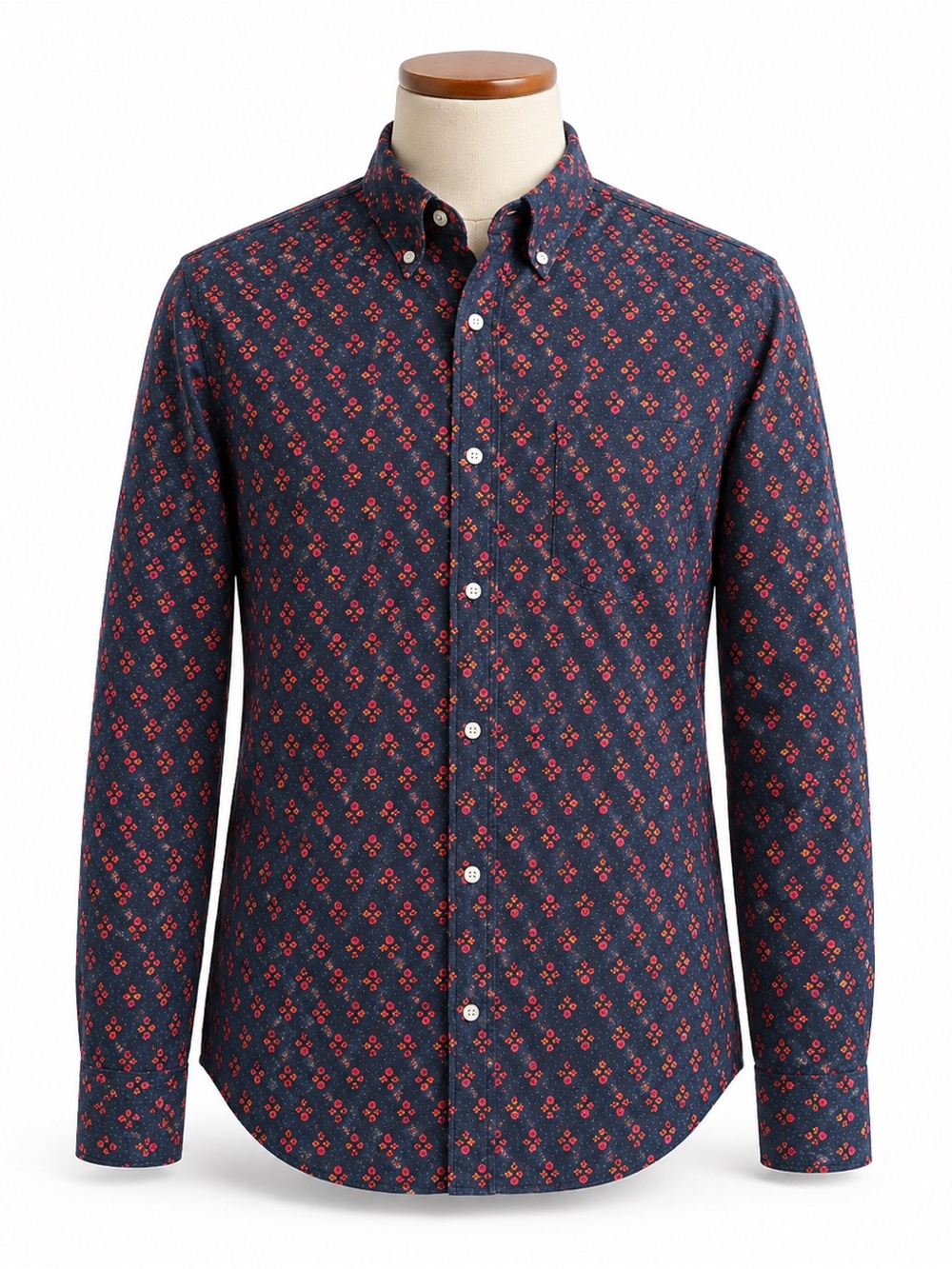J.Crew‎ Slim Untucked Floral Button Front Shirt XL Organic Cotton Stretch